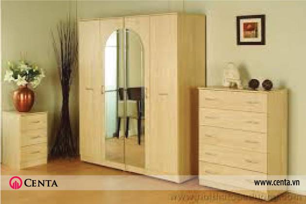 Phòng ngủ gỗ công nghiệp đẹp tủ áo tủ con tab