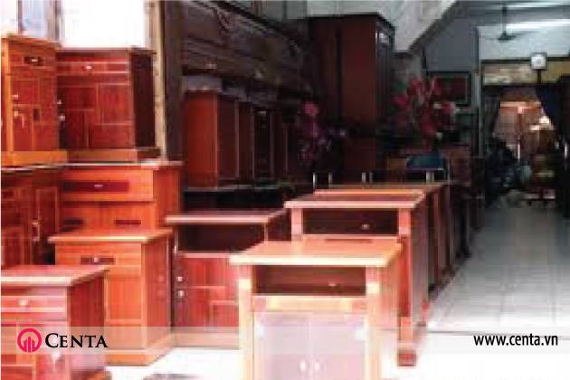 Kệ hộc gỗ tự nhiên làng nghề trong trang trí nội thất