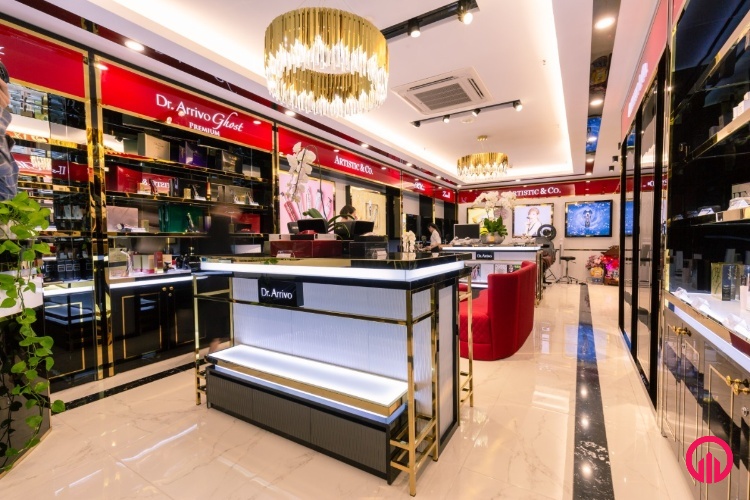 Mặt tiền shop mỹ phẩm đẹp tại Hà Nội