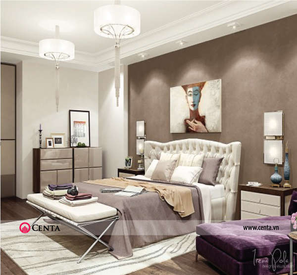 Thiết kế nội thất Phòng ngủ căn hộ chung cư đẹp phong cách hiện đại