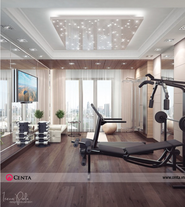 Thiết kế nội thất Phòng gym căn hộ chung cư đẹp