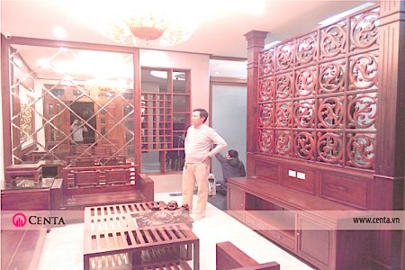 Lắp đặt nội thất gỗ hương Biệt thự