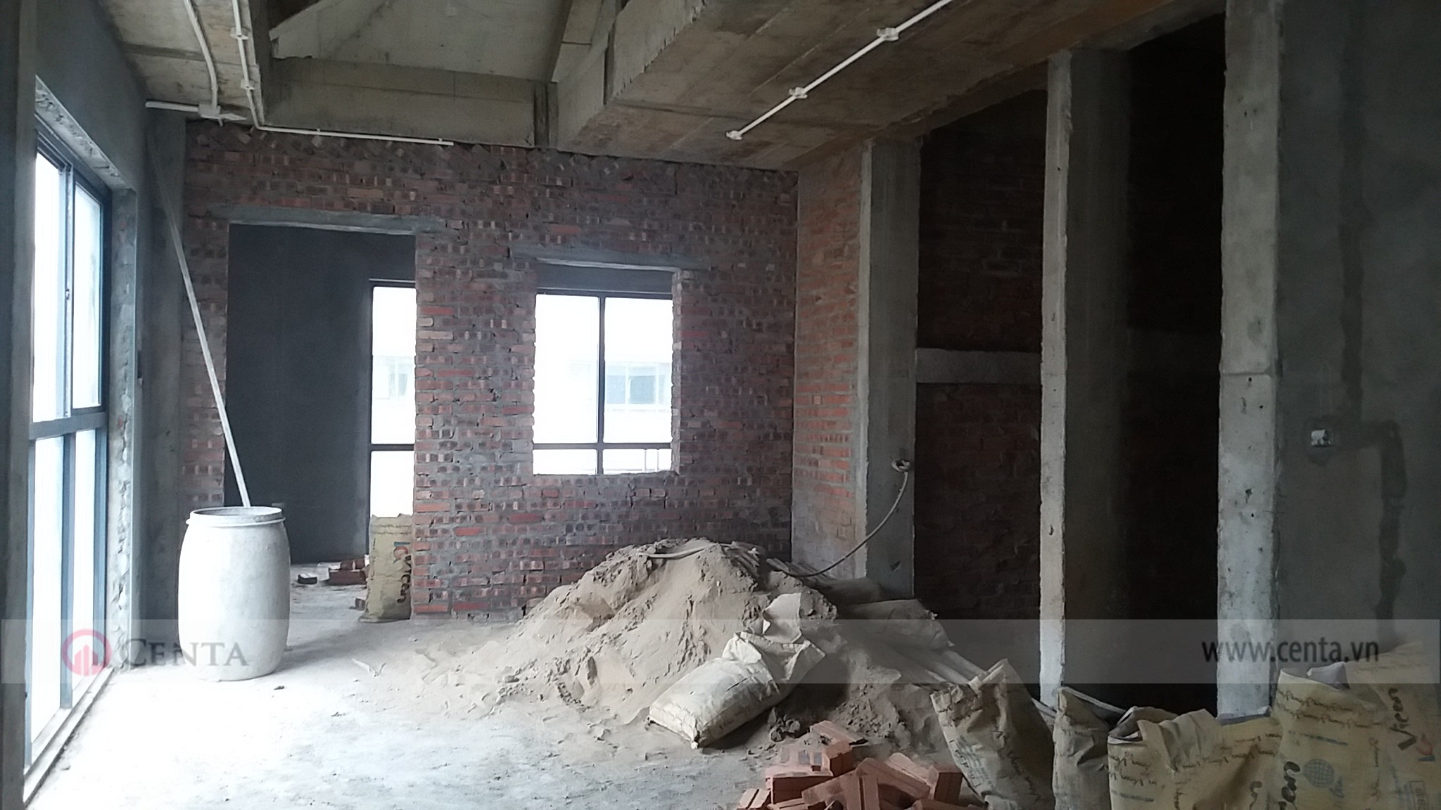 Hiện trạng chuẩn bị thi công hoàn thiện xây dựng biệt thự