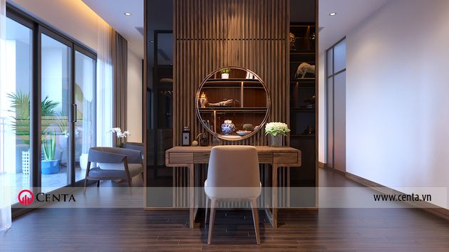 Nội thất gỗ có chó phòng trang điểm bàn trang điểm gương phòng ngủ