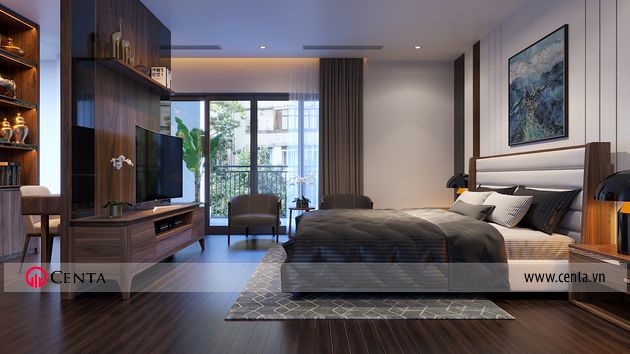 Thiết kế phòng ngủ master biệt thự Ngọc Trai Vinhomes Ocean park