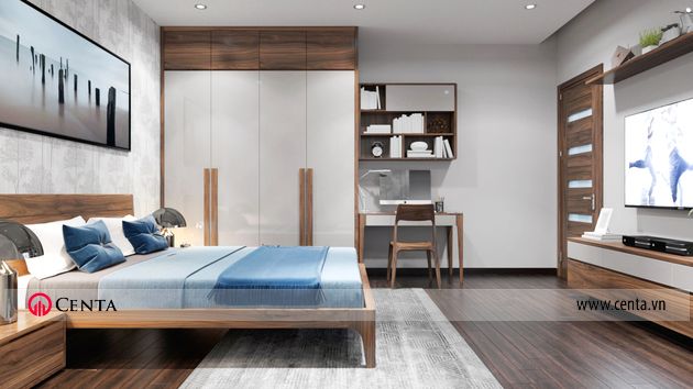 Mẫu biệt thự Vinhomes Ocean park gỗ óc chó