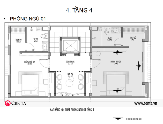 MAT BANG BO TRI NOI THAT TANG 4