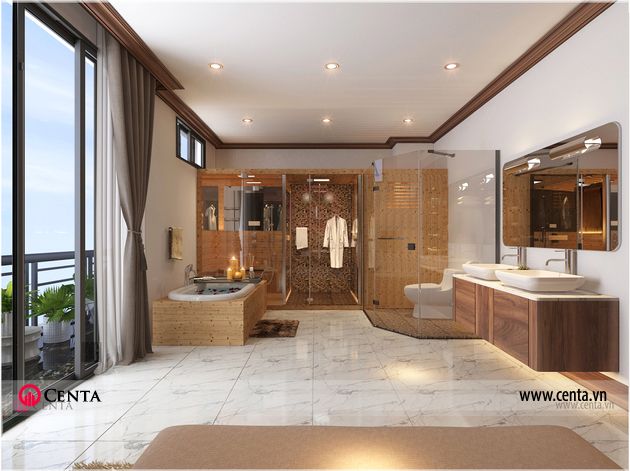 Thiet ke noi that biet thu D7 Pandora tang 3 phong WC master 2