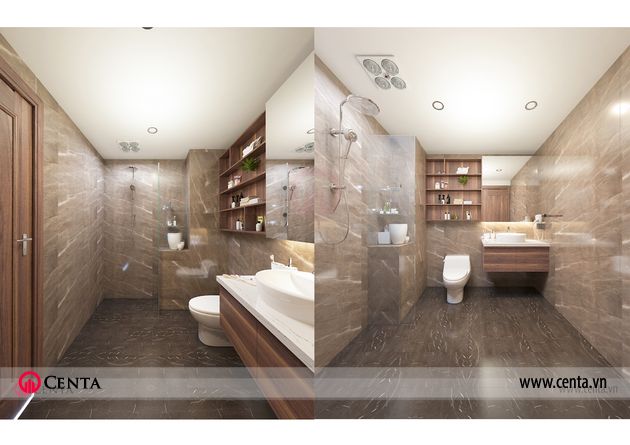 Thiet ke noi that biet thu D7 Pandora tang 4 phong WC 1