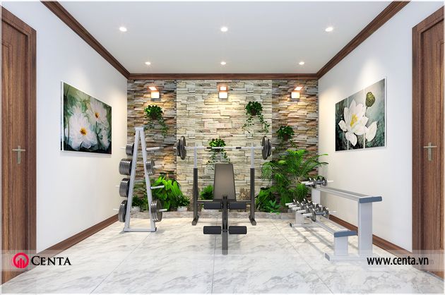 Thiet ke noi that biet thu D7 Pandora tang 5 phong gym