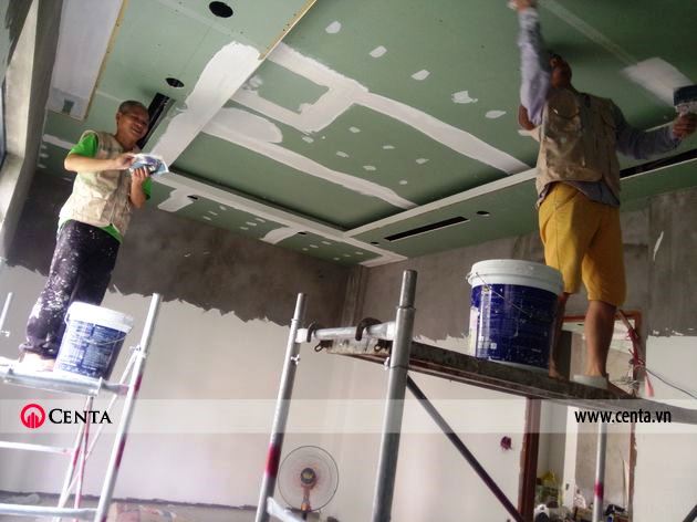 Sơn bả trần thạch cao biệt thự