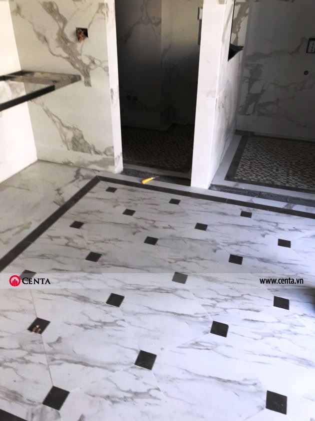 Ốp gạch sàn biệt thự
