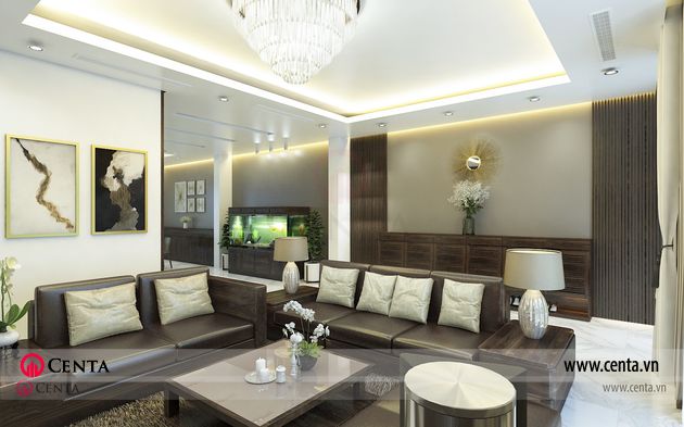 Thiết kế nội thất phòng khách biệt thự