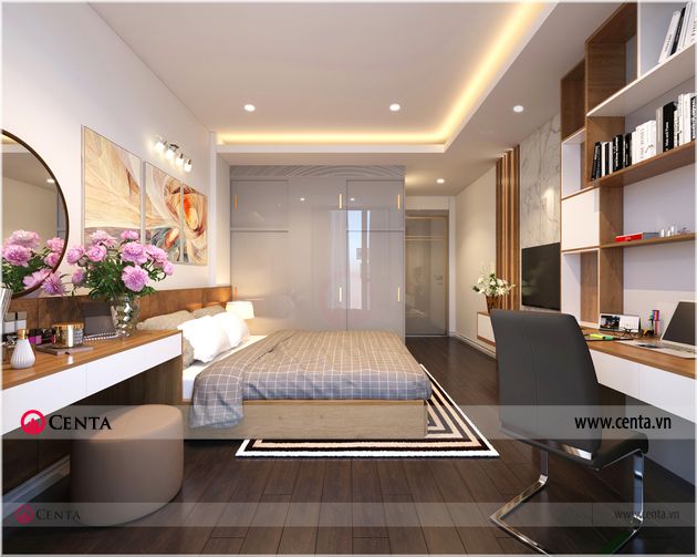 Phong ngu con 1 Thiet ke noi that hien dai nha anh Loc chung cu Sun Grand City 13