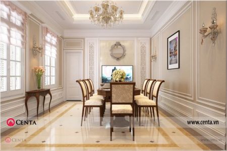 Thiet ke noi that tan co dien 17 Ngo Tat To Phong khach phong an 3