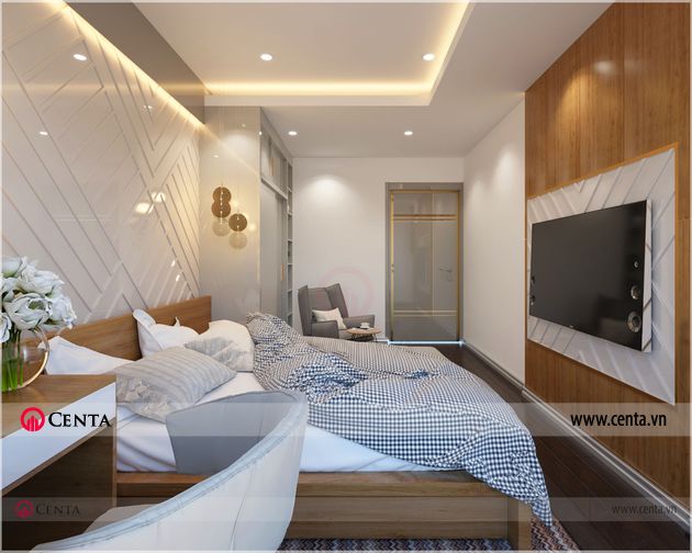 phong ngu con 3 Thiet ke noi that hien dai nha anh Loc chung cu Sun Grand City 9 Thiết kế nội thất chung cư 120m2