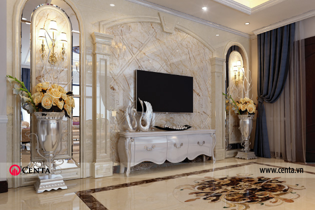 Thiết kế nội thất Phòng khách tân cổ điển