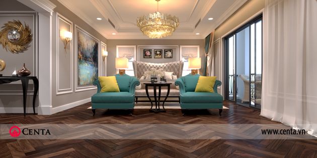 thiet ke noi that biet thu tan co dien botanica vinhomes gardenia 28