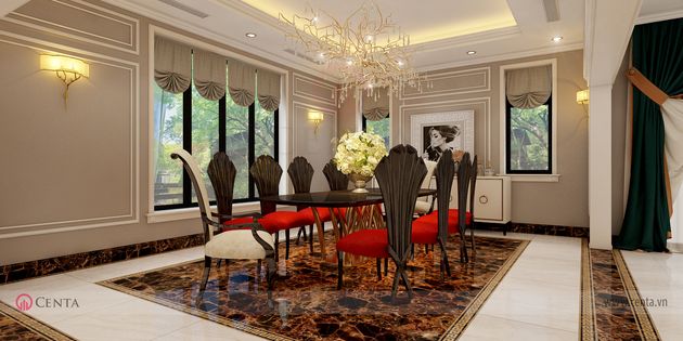 thiet ke noi that biet thu tan co dien botanica vinhomes gardenia 5