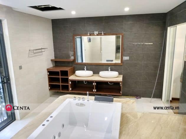 Tang 3 thi cong hoan thien noi that biet thu lien ke Pandora 11