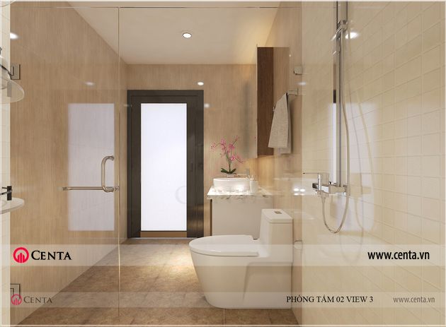 Phòng vệ sinh thiết bị lavabo bồn cầu nội thất biệt thự