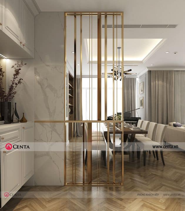 phoi canh thiet ke phong khach bep phong cach hien dai chung cu Sun Grand City 4