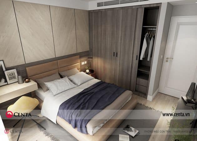 thiet ke phong ngu con hien dai chung cu Sun Grand City 3