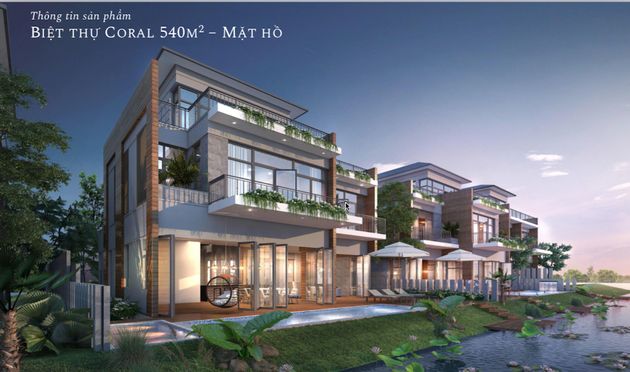 Mẫu biệt thự Coral 540m2 hướng mặt hồ khu biệt thự Ecopark