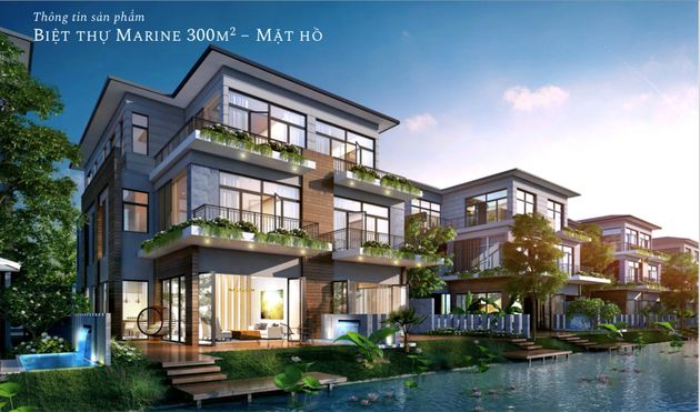 Mẫu biệt thự Marine 300m2 mặt hồ biệt thự đảo Ecopark